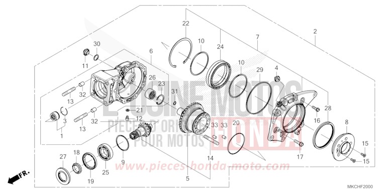 FINAL DRIVEN GEAR for Gold Wing CANDY ARDENT RED (R367B) from 2021